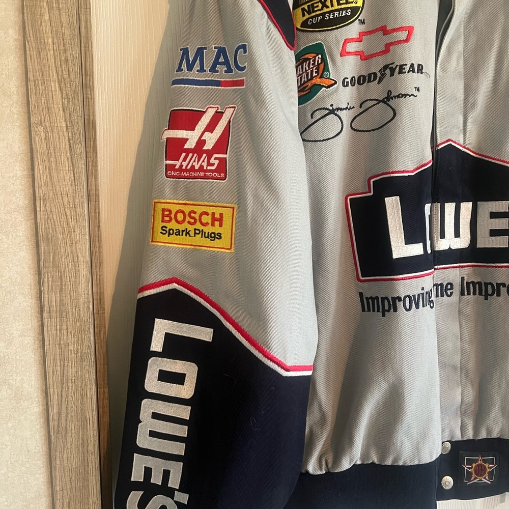 NASCAR Chase Authentics Gray And Black Jacket with Red and White Logo Trim XL - Picture 5 of 14